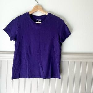 Rich Purple Plain Cotton Short Sleeve Tee Small Petite Studio Works